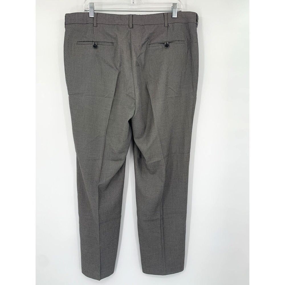 Perry Ellis Modern Fit Brown Geometric Flat Front Men's Pants Size W38 L30 - Picture 4 of 8